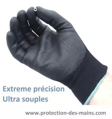 Gants fins précision noirs (La paire)