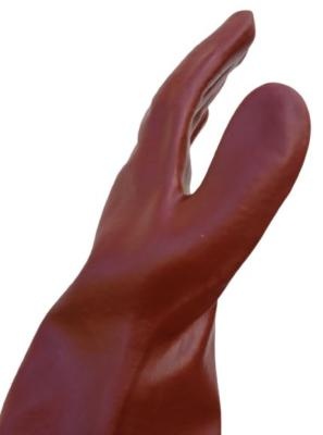 Gant PVC rouge manche longue 65 cm spécial égout