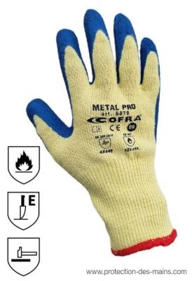 Gants de protection - Anti chaleur 350 ° - Feu et Coupure - Manche longue  48 cm (la paire)
