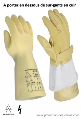 Gant électricien latex intérieur kevlar, 1000V, EN6093