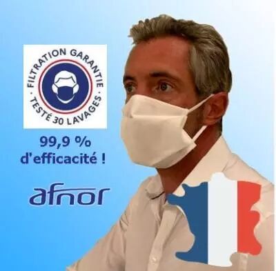 photo homme avec Masque barrière lavable