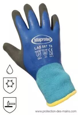 Gants de travail d′hiver avec revêtement en latex - Moyen - Paquet