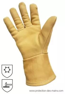 Gants cuir hydrofuge doublés molleton anti froid (la paire)