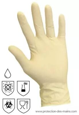 Gants jetables Latex non poudrés - Haute Qualité (boite de 100 gants)