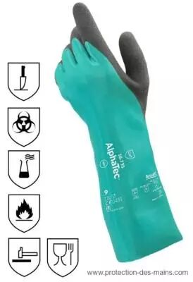 Gants chimiques anti coupure Ansell 58-735 (La paire)