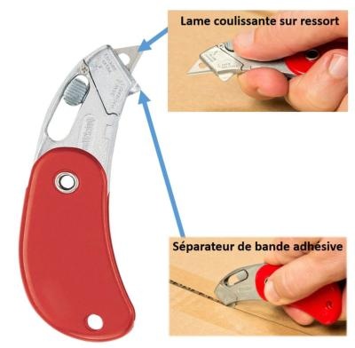 Cutter de poche repliable avec lame retractable (le cutter)
