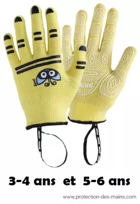 Gants enfants 3 à 6 ans - Axel l'abeille - Rostaing (la paire)