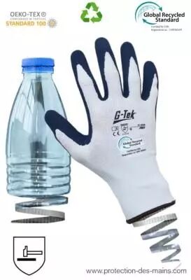 Gants de travail PIP G-TEK 3RX - Fils recycl�s 90% - Enduction Latex - 31-632R (la Paire)