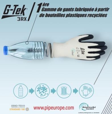 Gants de travail PIP G-TEK 3RX - Fils recyclés 90% - Enduction Latex - 31-632R (la Paire)