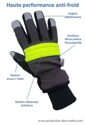 Gants de travail anti-chaleur nitrile HOT GLOVE taille 7 ou 9