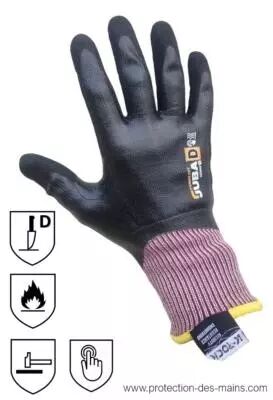 Gants anti coupure - Imperméables - Double enduction nitrile - Avec renfort - JUBA 4230RF (la paire)