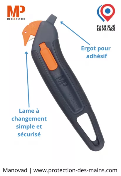 Cutter de sécurité à lame rétractable, avec 2 lames H-SAFE 1772H-HS main image 1