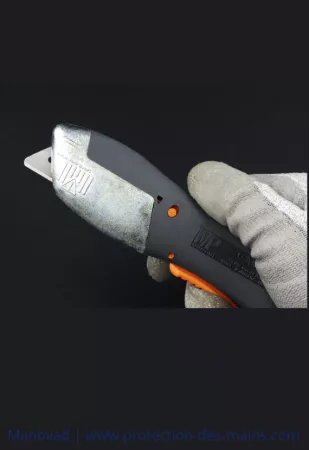 Couteau &agrave; g&acirc;chette - Lame auto r&eacute;tractable - Renfort Magnesium - Garlin (l\'unit&eacute;)