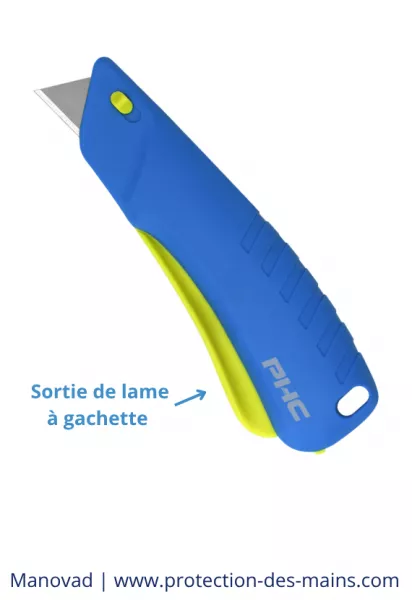Couteau de s�curit� � gachette - Lame retractable - PHC Rebel (l\'unit�) 