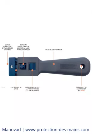 Couteau grattoir & &eacute;bavurage ergonomique (l\'unit&eacute;) 