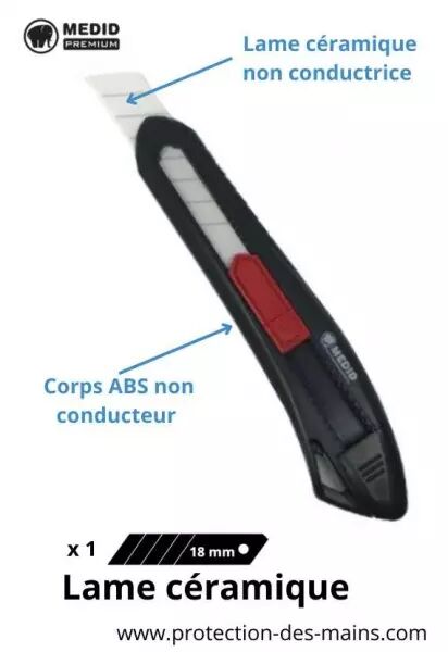 Cutter � curseur - Lame 18 mm c�ramique - Non conducteur