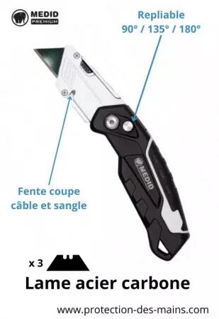 Cutter pliable premium - Lame trapèze acier carbone