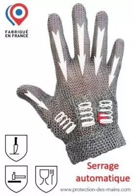 Gants épaule cotte de maille inox agro-alimentaire WILCOFLEX fabriqués en  France