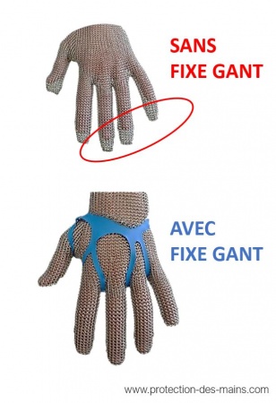 Fixe Gant pour maintien de gant cotte de mailles inox anti coupure Wilco