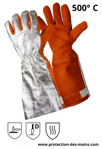 Gants anti chaleur haute temp�rature 500� (la paire)