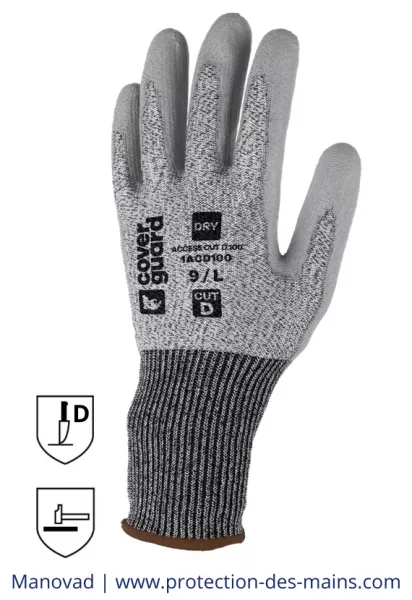 Gants anti-coupure - Enduit PU - Niveau D (la paire)