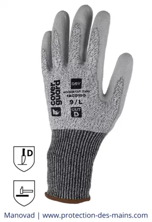 Gants anti-coupure - Enduit PU - Niveau D (la paire)