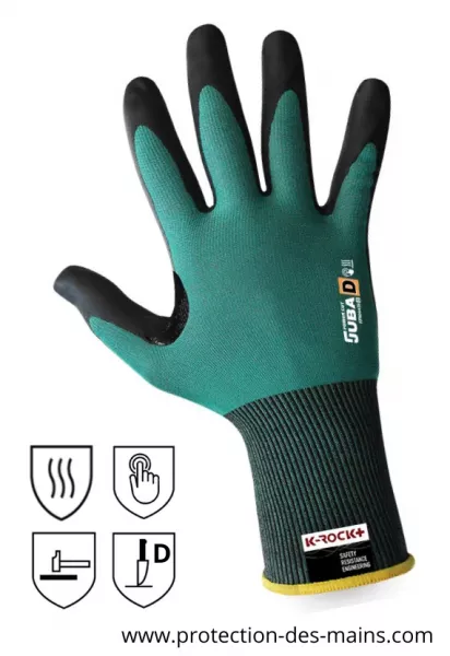 Gants anti coupure - Niveau D - Enduction Nitrile  - Alimentaire - Tactile 