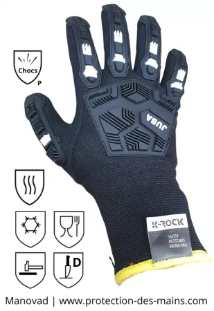 Gants anti-coupure & thermiques avec protection Impact - Niveau D - Chaleur et froid (la paire)