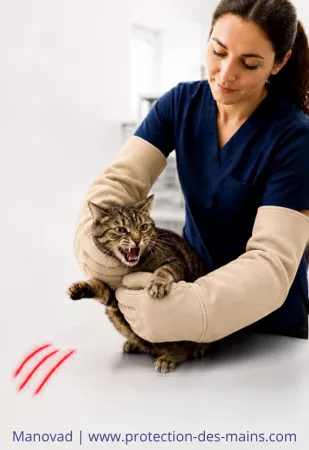 Gants anti-griffure et anti-morsure - Cuir & Kevlar (la paire)