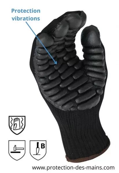 Gants Anti-vibration Western Safety Demi-doigt Avec Gel Dans La Paume - Taille Grand - Neuf