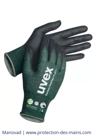 Gants Anticoupure - Niveau F - Uvex Bamboo UXT1 (La paire) 