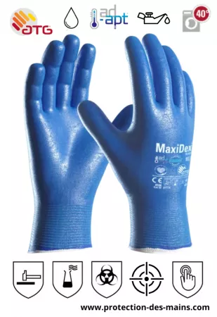 Gants ATG Maxi Dex 19-007 - Très haute précision étanches + antivirus (la paire)