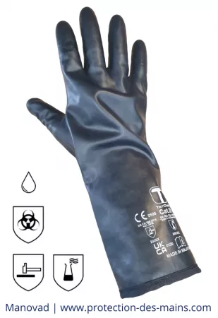 Gants butyle - Doublure coton (la paire)  