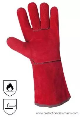 Gants Cuir Epais Doublé Anti-Chaleur & Flammes