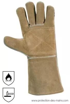 Gants cuir anti chaleur (la paire)