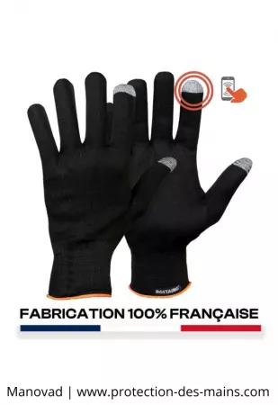 Gants fins antivirus en textile anti-microbien (la paire)