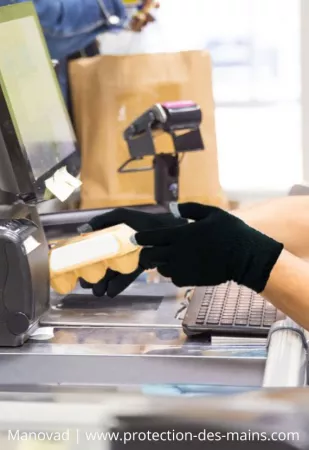 Gants fins antivirus en textile anti-microbien (la paire)