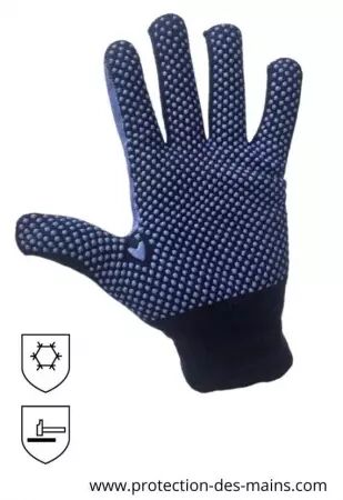 Gants fins avec doublure thermique et picots anti glisse (la paire) 