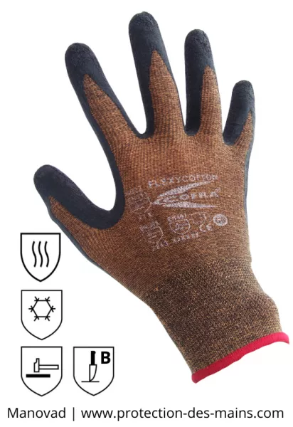 Gants fins super grip et thermique - Flexycotton  (la paire)