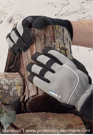 Gants grand froid avec doublure polaire et renfort paume (la paire) 