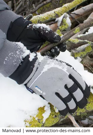 Gants grand froid avec doublure polaire et renfort paume (la paire) 