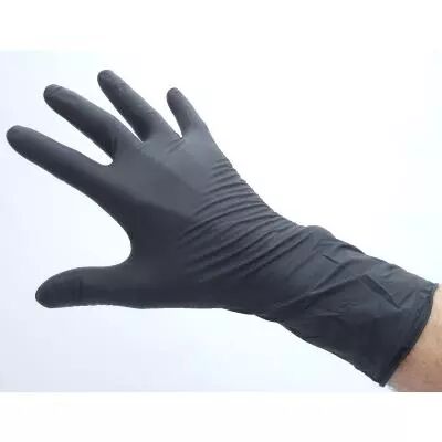 photo Gants jetables nitrile noir 