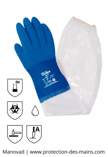 Gants manches longues 65 cm en PVC souples (la paire)