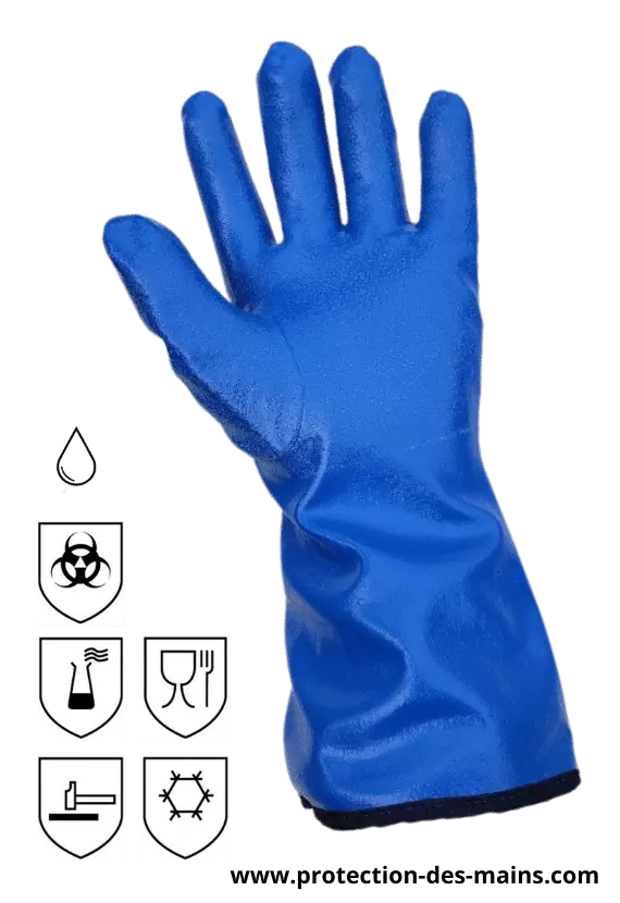 Gants Etanches Nitrile Doublure Polaire - G630W