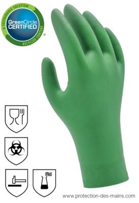 Gants nitrile jetables en nitrile biodégradables écologiques (boite de 100  gants)
