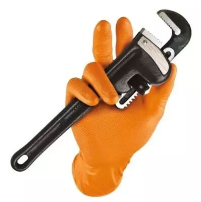 Gants jetables nitrile orange T10 Grippaz LOT 50 - PIP 