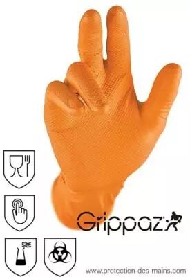 Nouveau produit : Gants jetables nitrile Grip orange haute