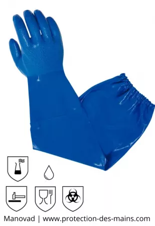 Gants Nitrile souples - Manchette longue G901 (la paire)