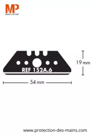 Lames trapèzes à bouts arrondis 152A.6 - Acier - 54 mm (10 lames) 