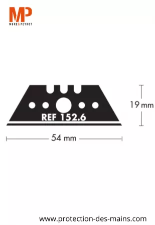 Lames trapèzes à bouts pointus 152.6 - Acier - 54 mm (10 lames) 